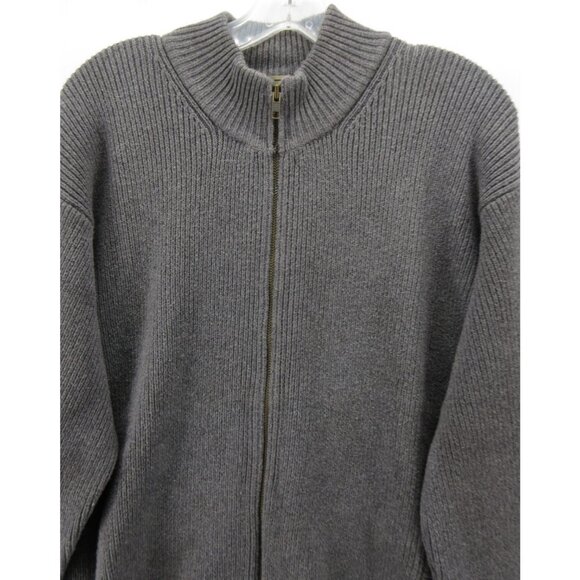 VIINTAGE LL Bean Sweater Medium Cardigan Full Zip Ribbed Chunky Classic - Picture 2 of 9
